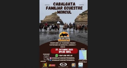 Cabalgata Familiar Ecuestre Moncul se realizará el 27 de octubre en la comuna de Saavedra